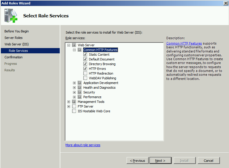 Win2008 - PreReq - Common HTTP