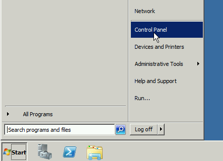 Win2008 - PreReq - Control Panel