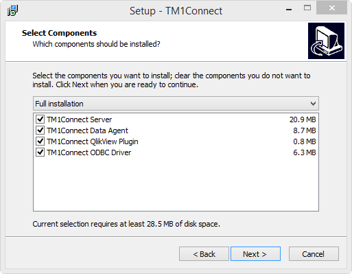 TM1Connect - Setup Select Components