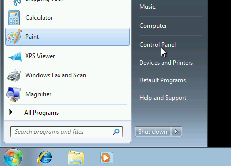 Win7 - PreReq - Control Panel